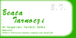 beata tarnoczi business card