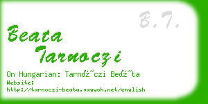 beata tarnoczi business card